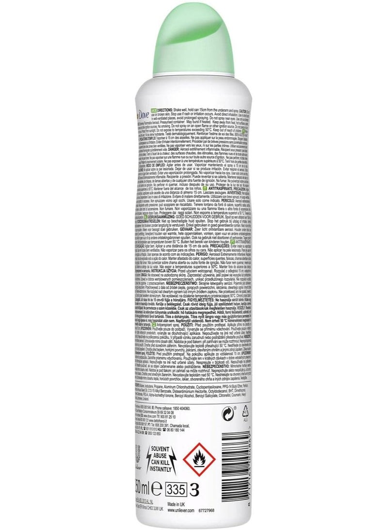 دوف جو فريش بالخيار، بخاخ مزيل للعرق ومضاد للتعرق للنساء، حماية طويلة الأمد من العرق ورائحة الجسم لرائحة نظيفة ومنعشة 250 مل (عبوة من 3) - Image 3